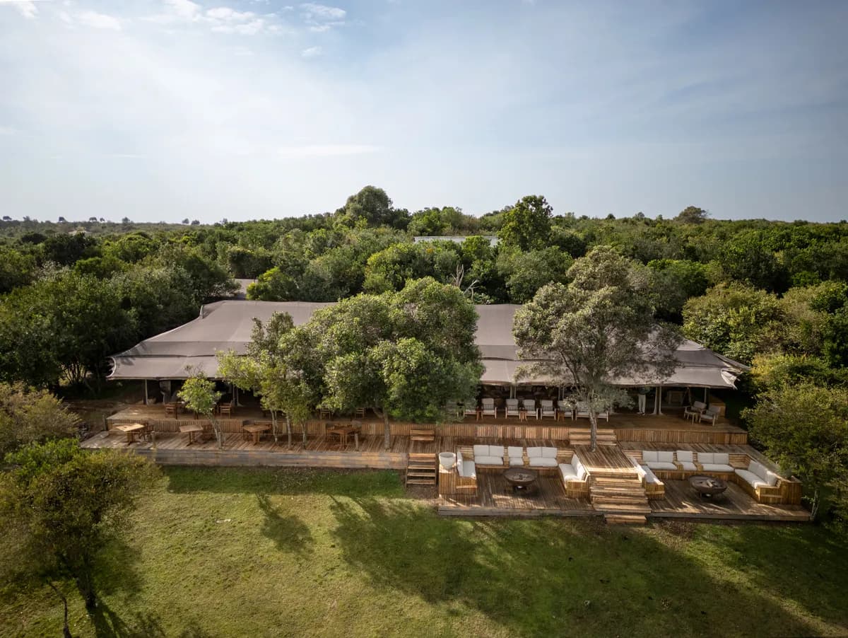 Entim Mara Camp Aerial view luxury tented camps in the Masai Mara